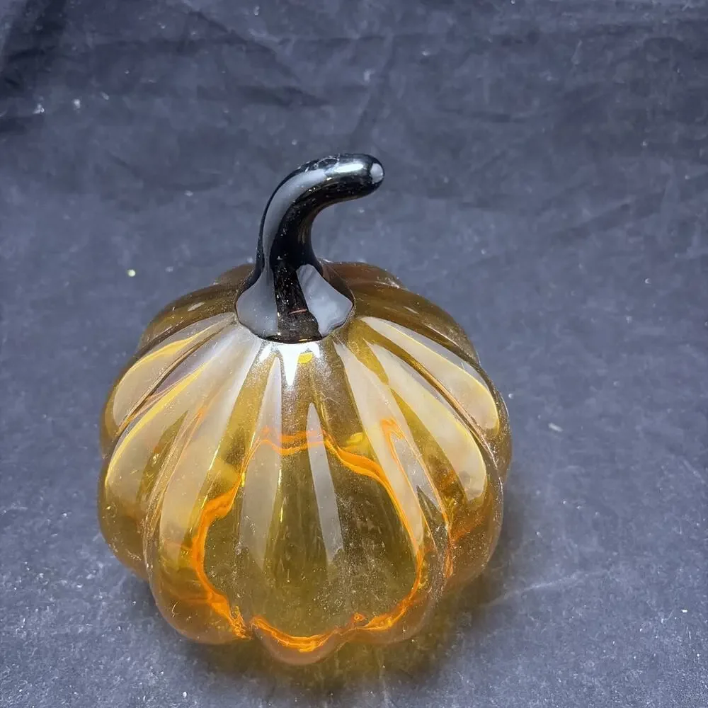 Ikea Kustfyr Pumpkin Fall Halloween Decor, Glass 6 3/4